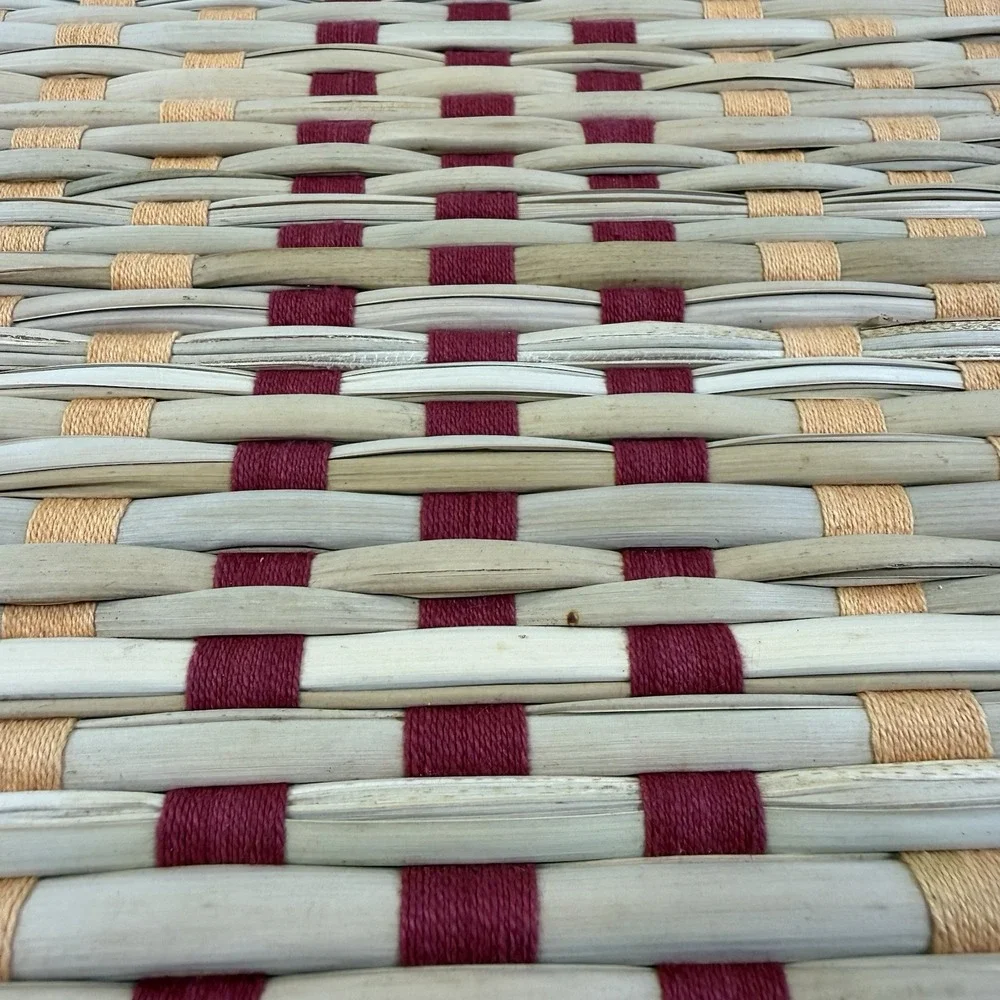 Vintage Woven Placemats Set of 8 Red Orange Natural Fiber Rustic Table Mats